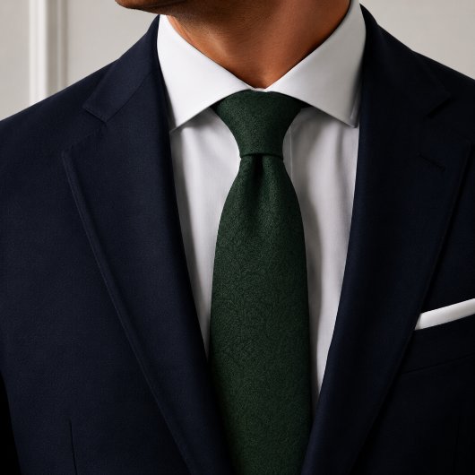 Cravate Motif jacquard vert forêt