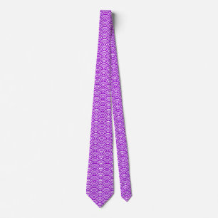 Cravate Motif japonais à l'échelle de poisson - violet sur