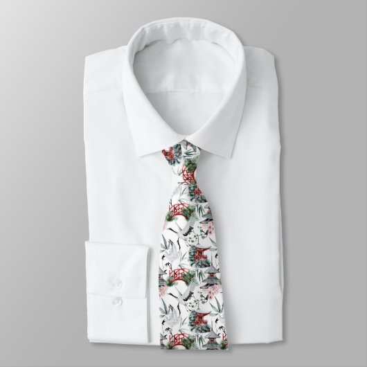 Cravate motif japonais cool carrelé (Attaché)