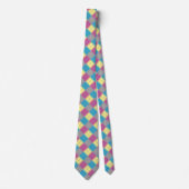 Cravate Motif jaune bleu violet (Devant)