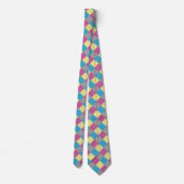 Cravate Motif jaune bleu violet (Dos)