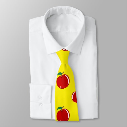 Cravate Motif jaune de pomme (Attaché)