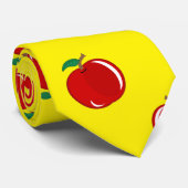Cravate Motif jaune de pomme (Roulé)