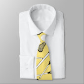 Cravate Motif jaune en pastel de bâtons de lacrosse (Attaché)