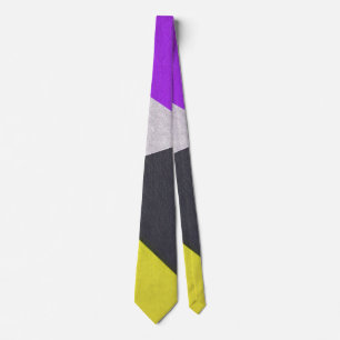 Cravate motif jaune violet