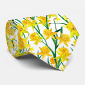 Cravate Motif jonquille jaune (Roulé)
