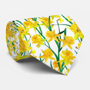 Cravate Motif jonquille jaune