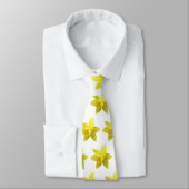 Cravate Motif jonquille jaune sur Arrière - plan blanc (Attaché)