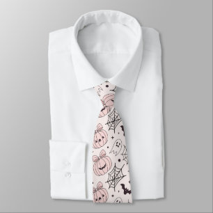 Cravate Motif Kawaii Rose Épouvantable Halloween
