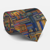 Cravate Motif Kente en 8-bit, (Roulé)