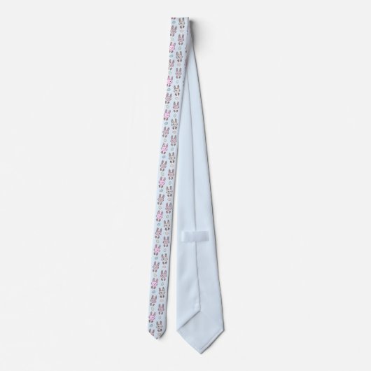 Cravate Motif lapin lapin mignon coloré moderne (Dos)