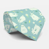 Cravate Motif Lapin Potelé (Roulé)