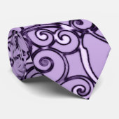 Cravate Motif Lavender Doodles (Roulé)