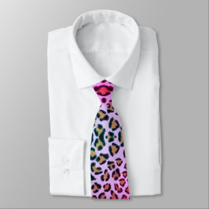 Cravate Motif léopard rose