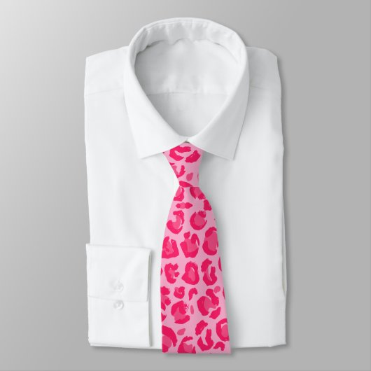 Cravate Motif léopard rose (Attaché)