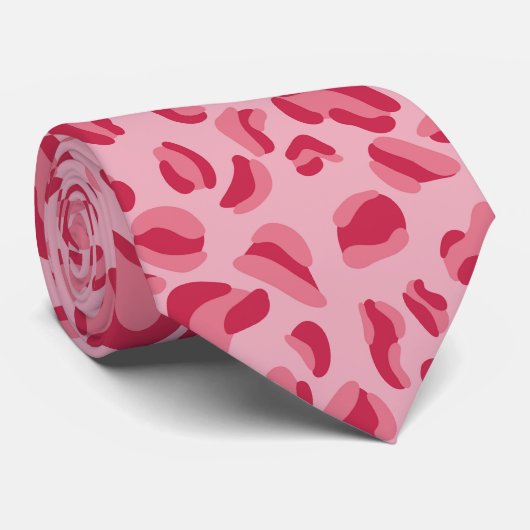 Cravate Motif léopard rose (Roulé)