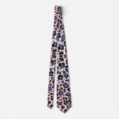 Cravate Motif léopard rose et bleu (Dos)