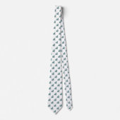 Cravate Motif Lion - Vert Moussu sur Blanc (Devant)