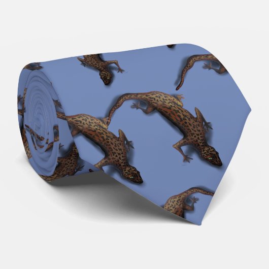 Cravate MOTIF LIZARD BLUE par Slipperywindow (Roulé)