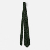 Cravate Motif Lizard Tribal Vert et Noir (Dos)