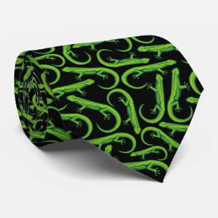 Cravate Motif Lizard vert