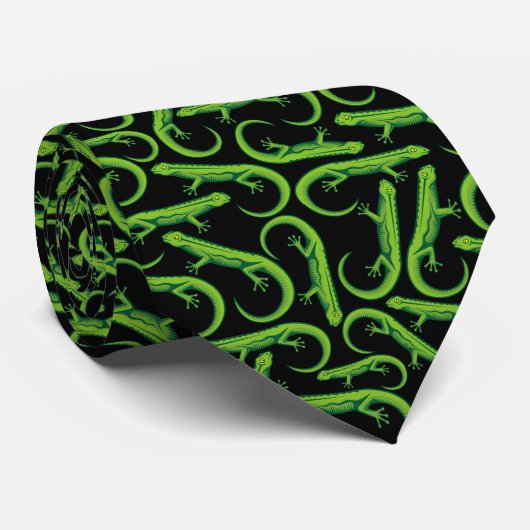 Cravate Motif Lizard vert (Roulé)