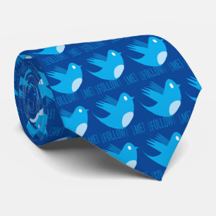 Cravate Motif Lucky Bluebird Nuances de Bleu Suivez-Moi