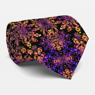 Cravate Motif Mandala Abstrait en bronze violet
