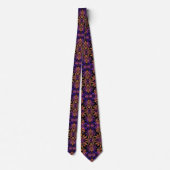 Cravate Motif Mandala Abstrait en bronze violet (Dos)