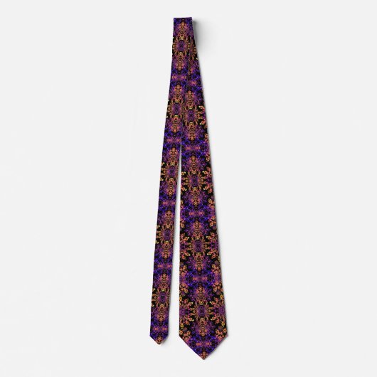 Cravate Motif Mandala Abstrait en bronze violet (Dos)