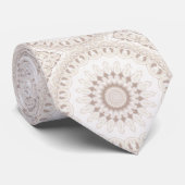 Cravate Motif Mandala Beige et Crème (Roulé)