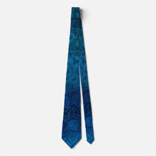 Cravate Motif Mandala bleu clair désorganisé