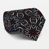 Cravate Motif Mandala en or bleu Lilac (Roulé)
