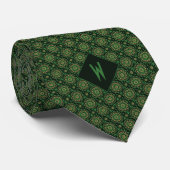 Cravate Motif Mandala Vert (Roulé)