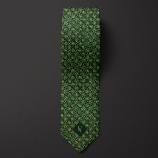 Cravate Motif Mandala Vert