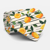 Cravate Motif Mango Aquarelle avec Feuilles verts (Roulé)