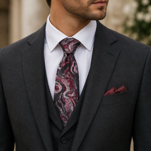 Cravate Motif marbré abstrait gothique