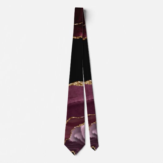 Cravate Motif Mariage Agate Burgundy (Devant)