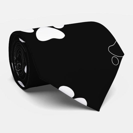 Cravate Motif mât chien mignon (Roulé)