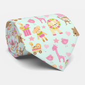Cravate Motif mignon avec Animaux et Jouets heureux (Roulé)