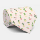 Cravate Motif mignon de cactus (Roulé)