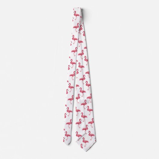 Cravate Motif mignon de flamant de rose de plage (Dos)