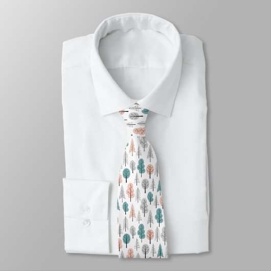 Cravate Motif mignon de forêt de griffonnage (Attaché)