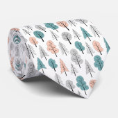 Cravate Motif mignon de forêt de griffonnage (Roulé)