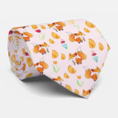 Cravate Motif mignon de Fox d'agrume (Roulé)