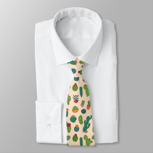 Cravate Motif mignon de position de cactus (Attaché)
