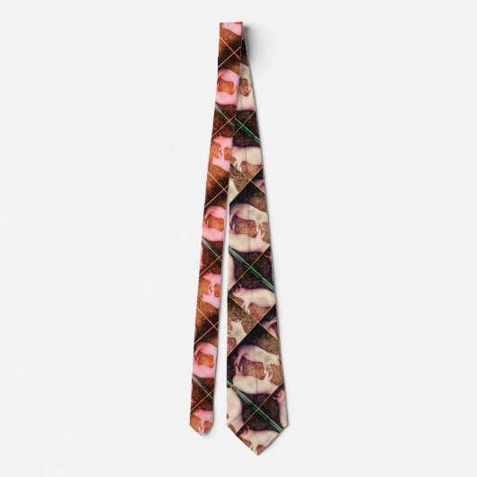 Cravate Motif mignon rose (Dos)