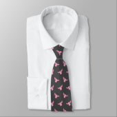 Cravate Motif mignon rose gris pigeon (Attaché)
