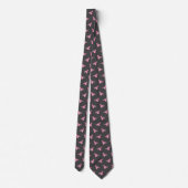 Cravate Motif mignon rose gris pigeon (Dos)