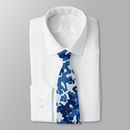 Cravate Motif militaire bleu numérique (Attaché)